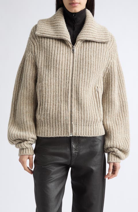 Zipped Alpaca & Yak Hair Cardigan