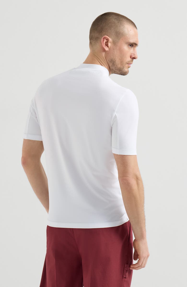 Brunello Cucinelli Piqué T-shirt with logo, Alternate, color, White