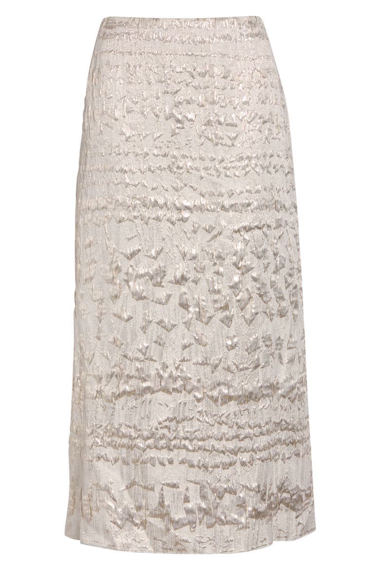 Alina Textured Silk Blend Skirt, Main, color, SILVER