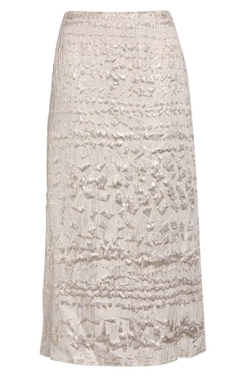 Alina Textured Silk Blend Skirt