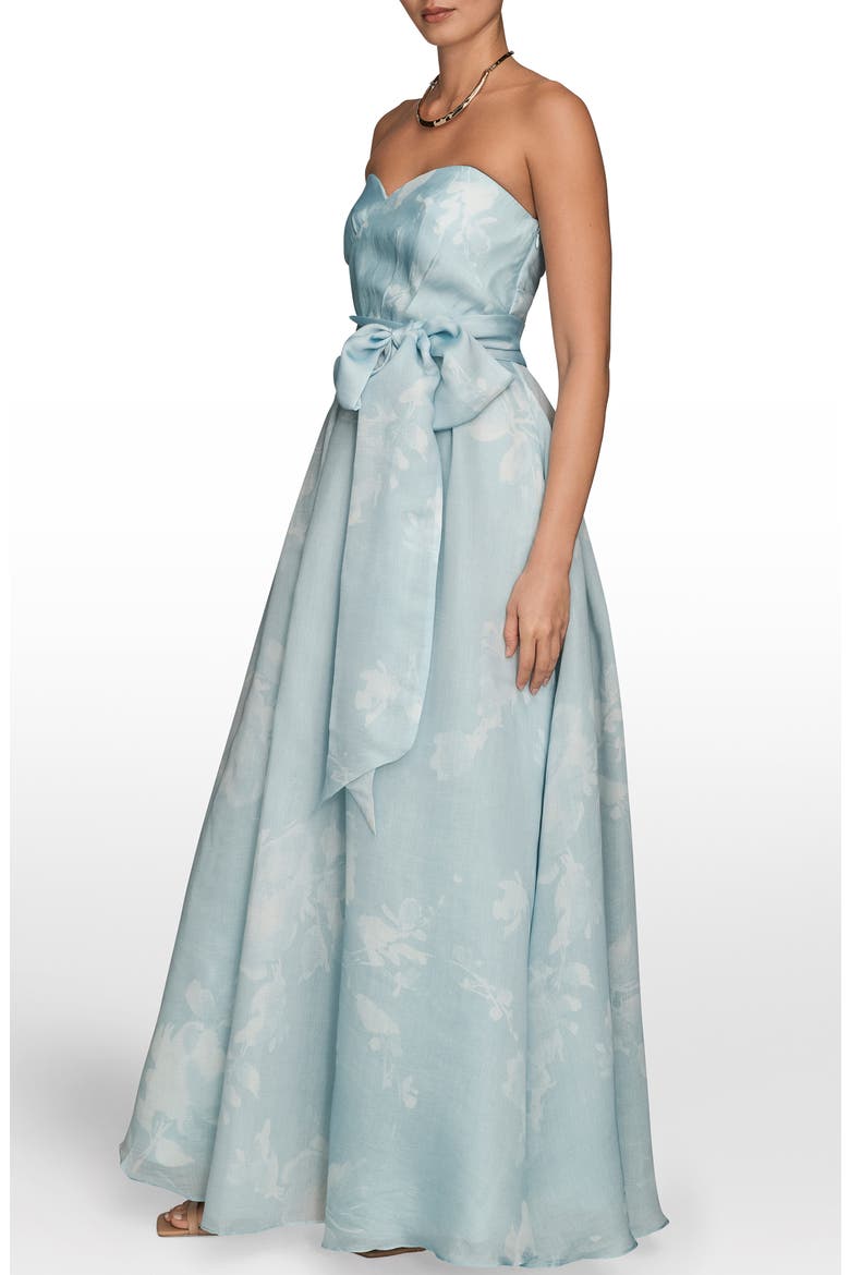 Floral Strapless Fit & Flare Gown, Alternate, color, SEA MIST MULTI