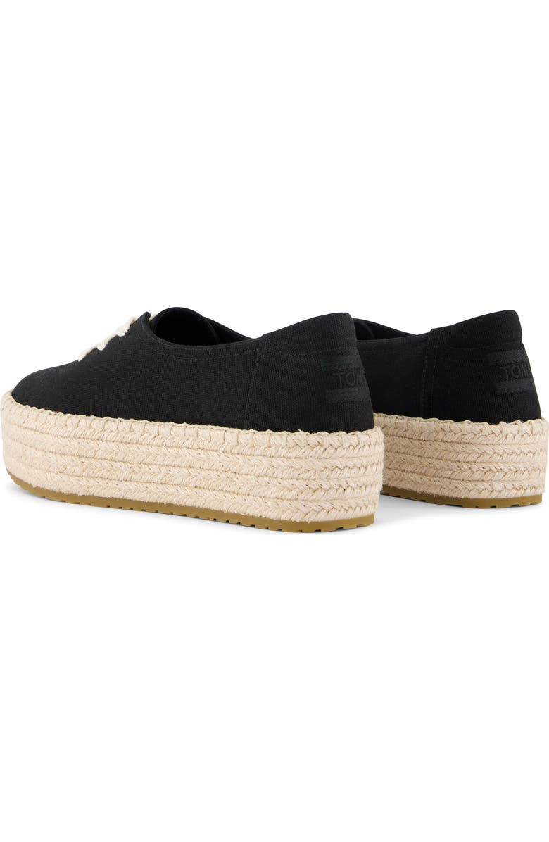 TOMS Valencia Lace-Up Platform Espadrille, Alternate, color, Black