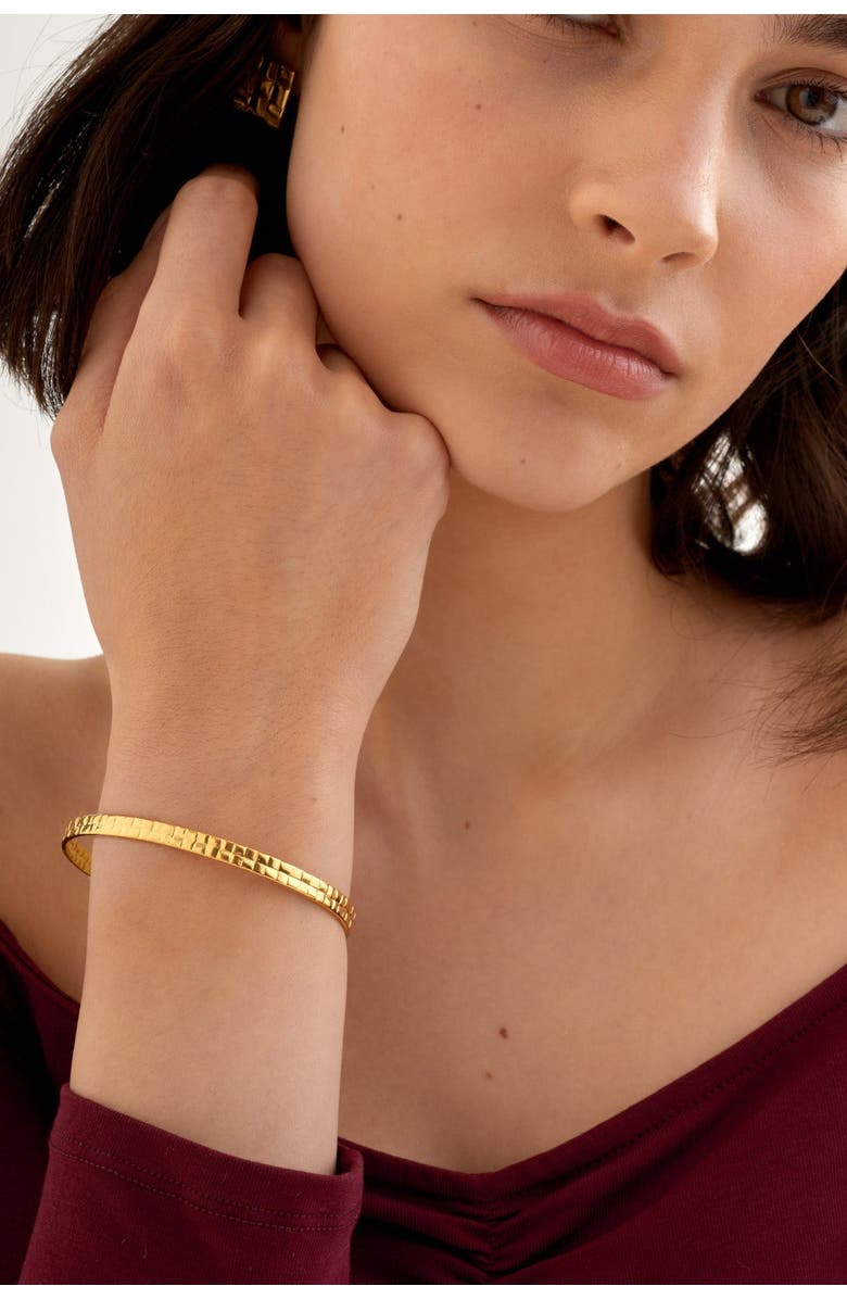 Katie Loxton Taya Waterproof Gold Woven Bangle, Alternate, color, 