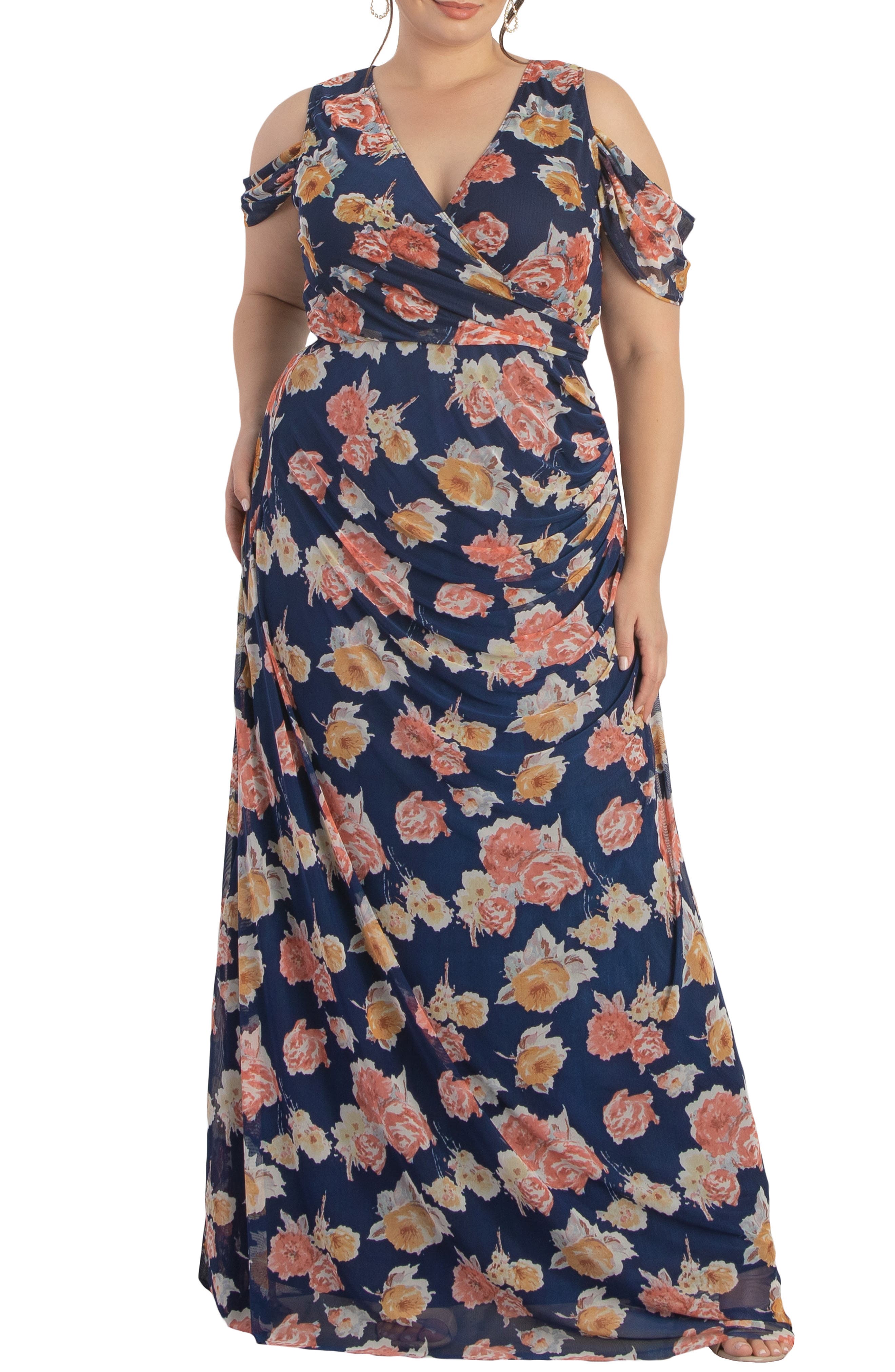 Seraphina Cold Shoulder Mesh Gown - image 3