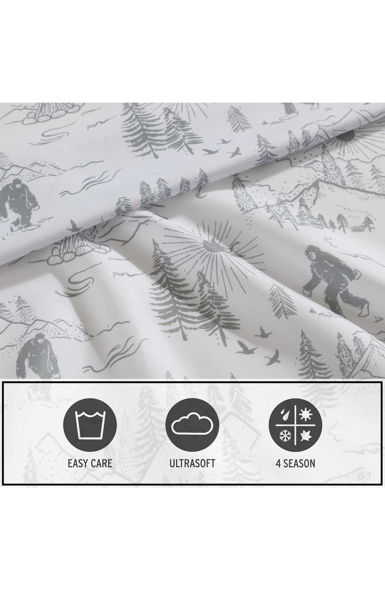 Eddie Bauer Big Foot Hiking Trip Microfiber Sheet Set, Alternate, color, White/ Grey