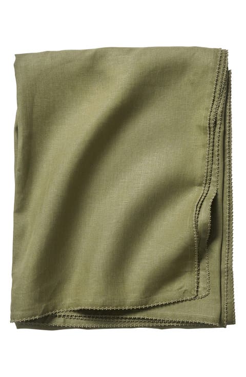 Berry Scallop Linen Tablecloth