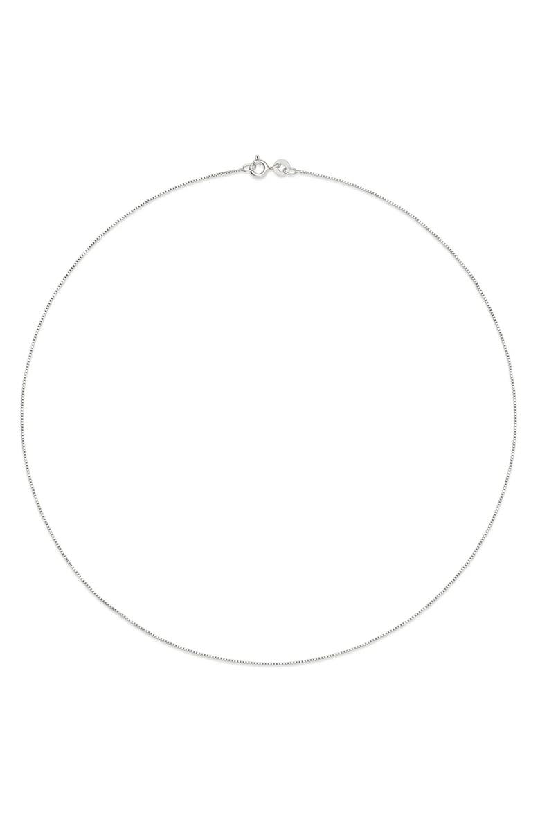 A&M Sterling Silver Box Chain Necklace, Main, color, Silver