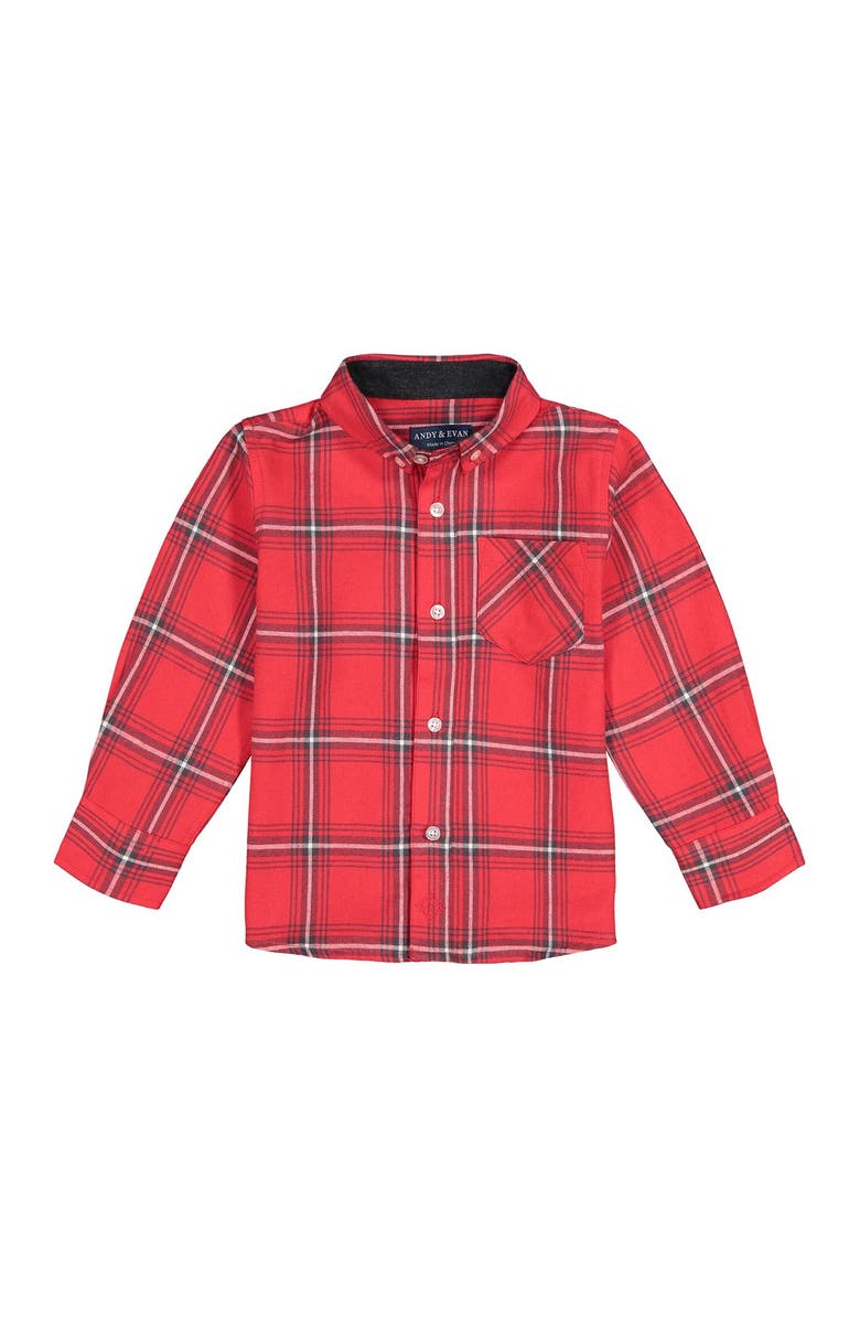 Andy & Evan Button Down Plaid Shirt, Main, color,