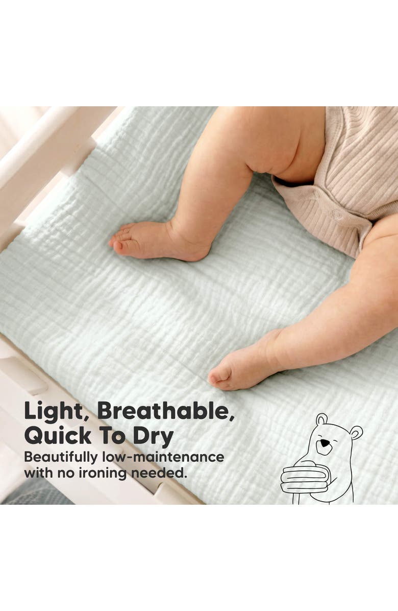 KeaBabies 2-Pack Lyra Muslin Changing Pad Covers, Alternate, color, Soft White