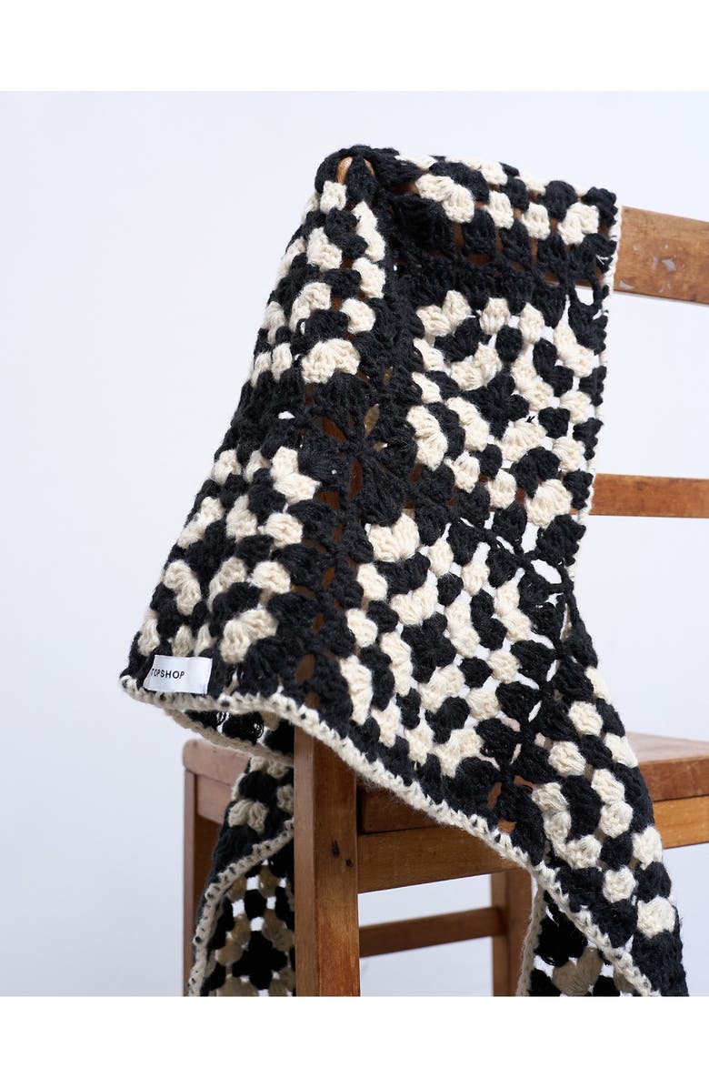 Topshop Crochet Balaclava Scarf, Alternate, color, Black Multi