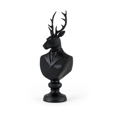 Mozart Painted Resin Deer In A Suit Bust