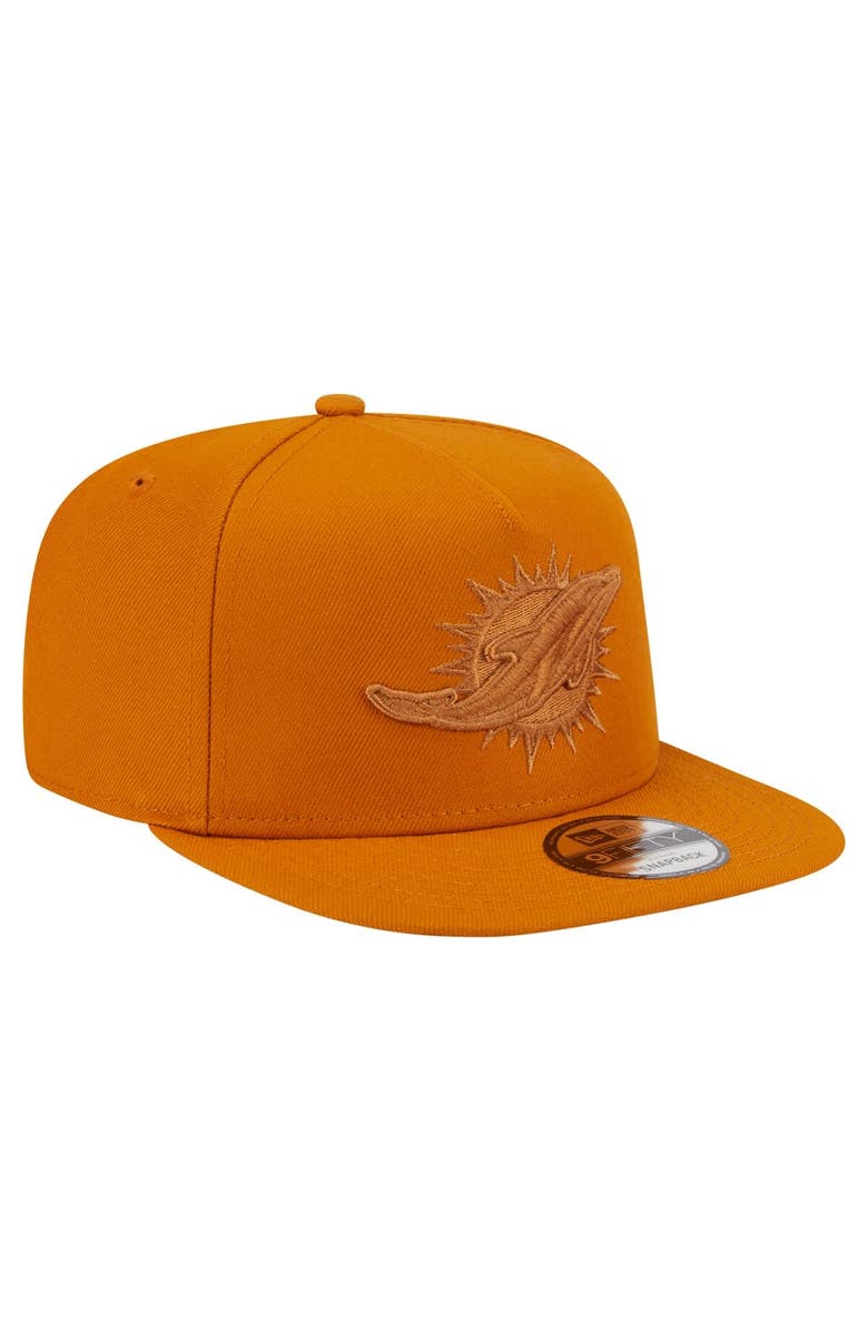 New Era Men's New Era Brown Miami Dolphins Color Pack A-Frame 9FIFTY Snapback Hat, Alternate, color, Brown