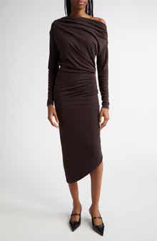 Reiss Fleur One-Shoulder Long Sleeve Asymmetric Dress