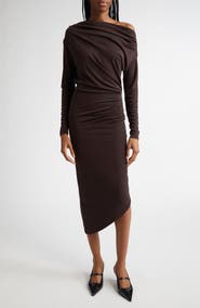 Reiss Fleur One-Shoulder Long Sleeve Asymmetric Dress