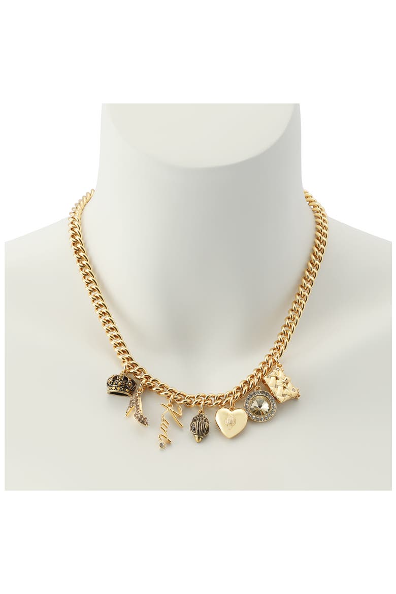 Mixed Charm Curb Chain Necklace, Alternate, color, GOLD