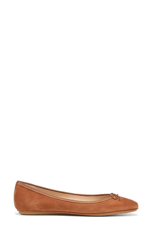 Veronica Beard Beatrix Suede Bow Ballerina Flats In Hazelwood