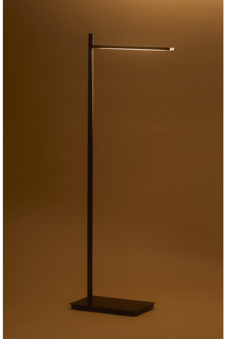 Linden 53" Matte Black Modern Pharmacy LED Floor Lamp with Adjustable Shade, Alternate, color, Classic black