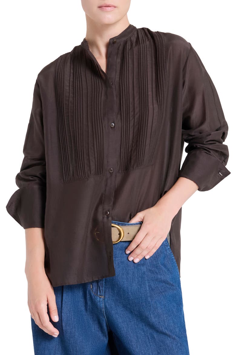 The Night Before Pintuck Button-Up Shirt, Main, color, DELICIOSO