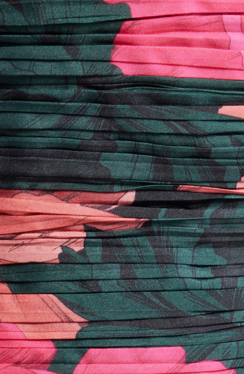 Hutch Georgina Pleated Strapless Gown, Alternate, color, Fuchsia Multi Sketched Floral