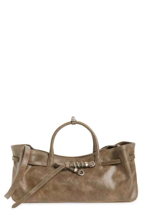 Grandma Buckle Suede Shoulder Bag