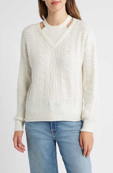 Wit & Wisdom V-Neck Sweater with Bib