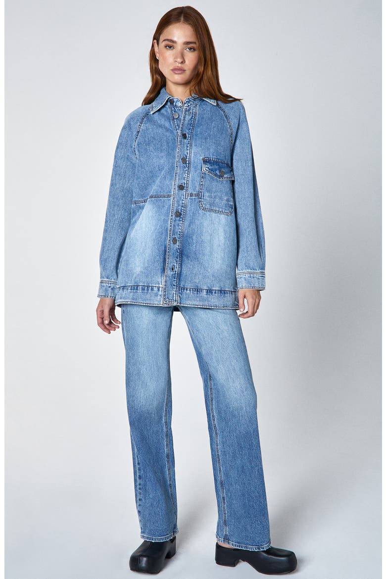 Gia Denim Jacket, Alternate, color, ATOMIC