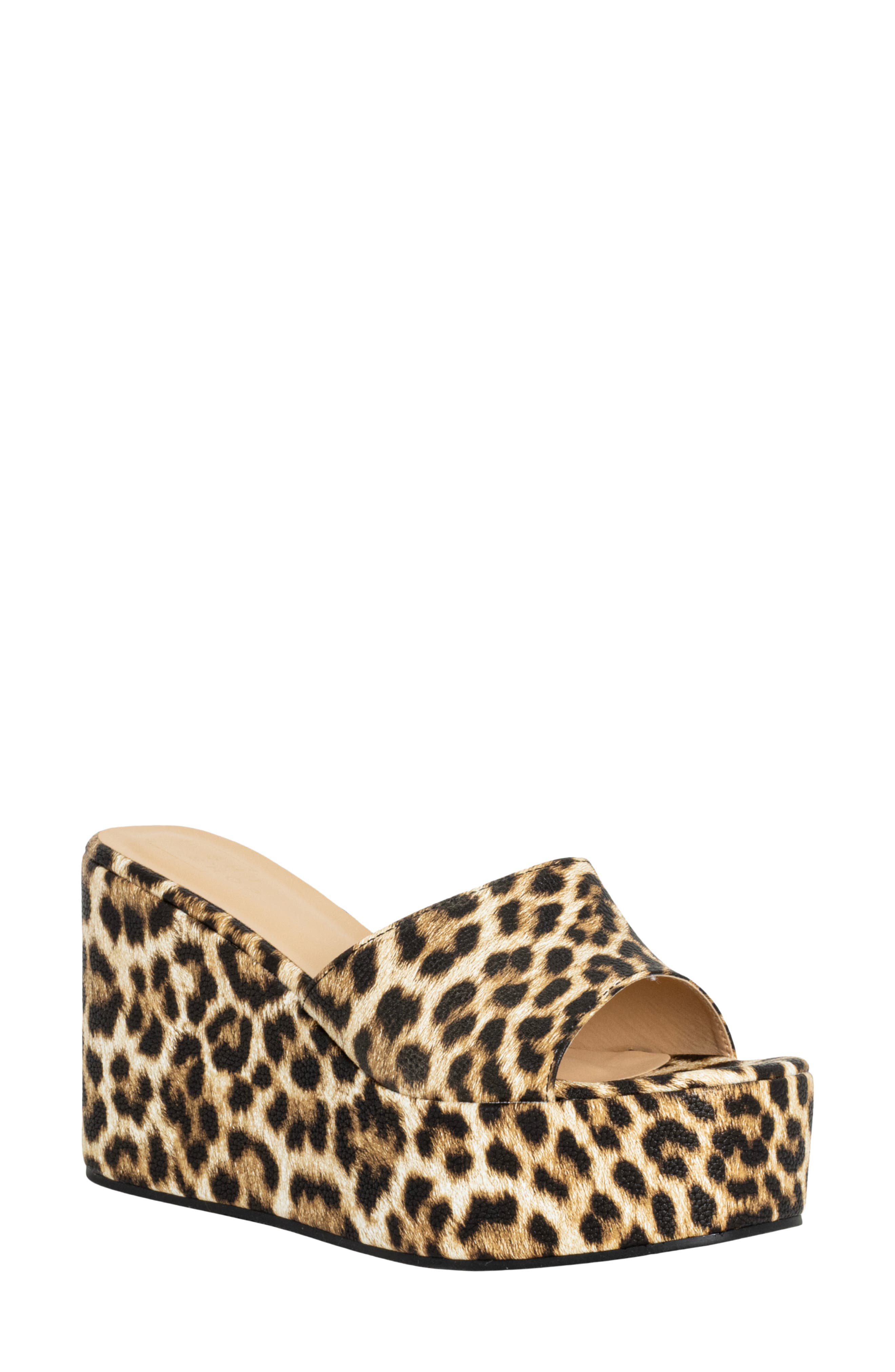 SHUSHOP Luna Platform Wedge Sandal, Main, color, Leopard Print