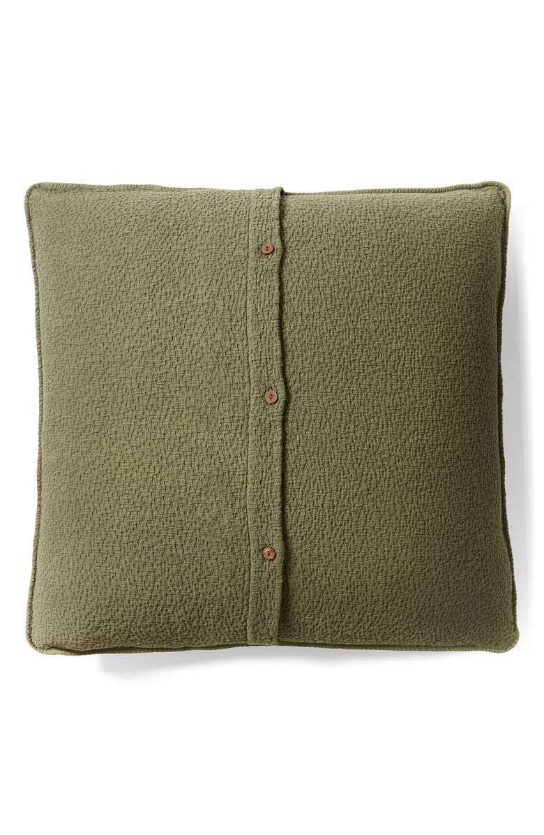 Coyuchi Cascade Matelassé Organic Cotton Sham, Alternate, color, Moss