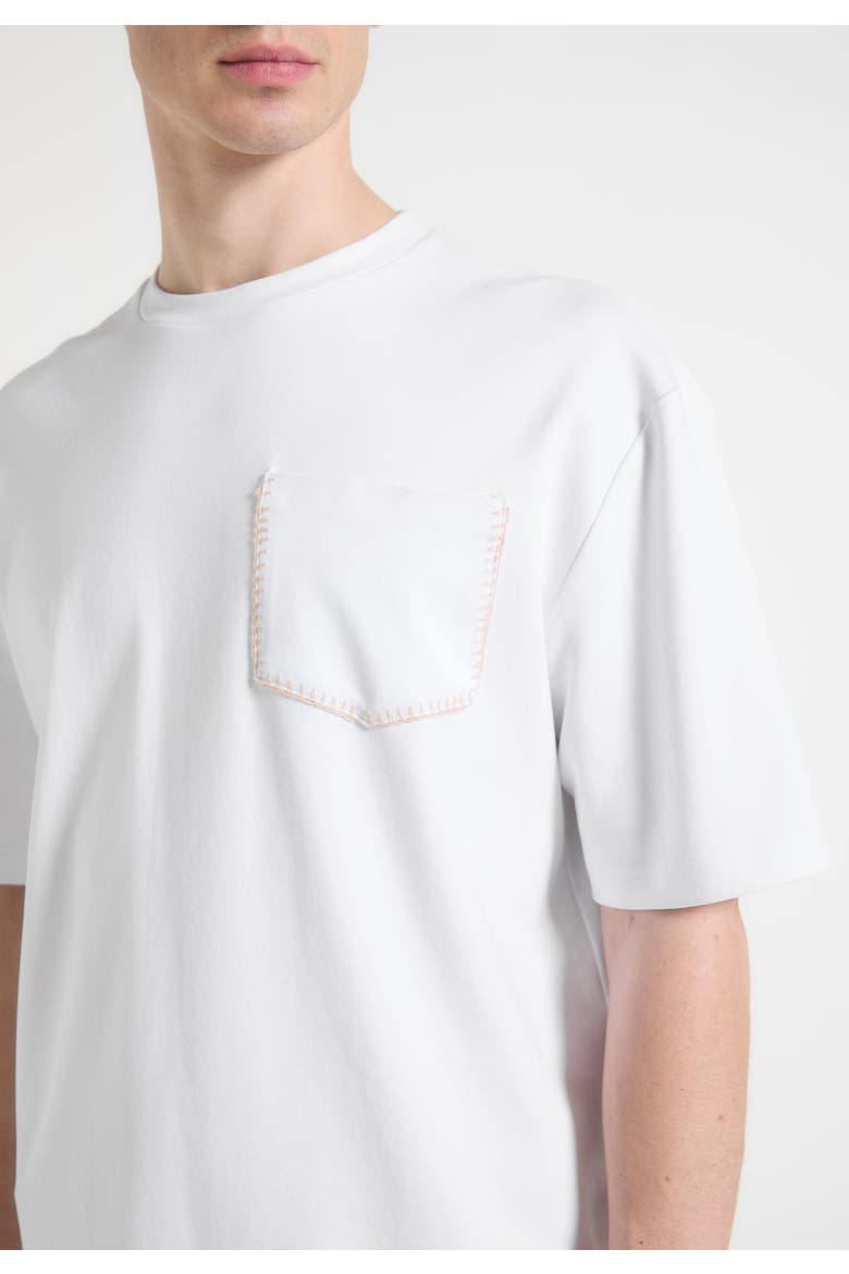 Whipstitch Pocket Cotton T-Shirt, Alternate, color, White