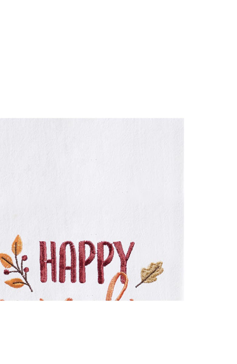 C&F Home "Happy Pumpkin Season" 100% Cotton Embroidered Flour Sack Dishtowel, Alternate, color, White