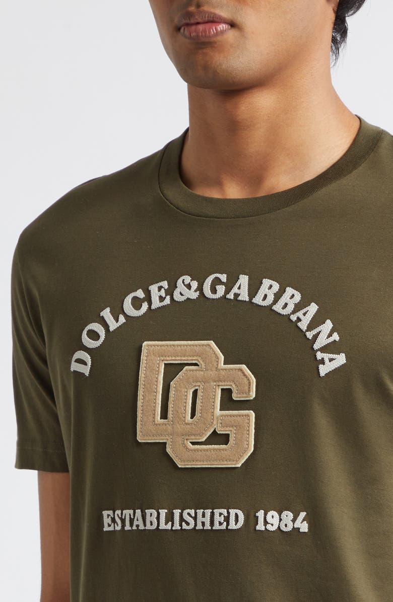 Dolce&Gabbana Logo Patch T-Shirt, Alternate, color, Grigio Fango Scuro