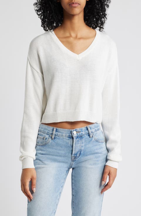 Cassandra Crop V-Neck Sweater