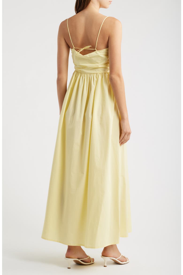 Maubois Shirred Cotton Poplin Midi Dress, Alternate, color, YELLOW