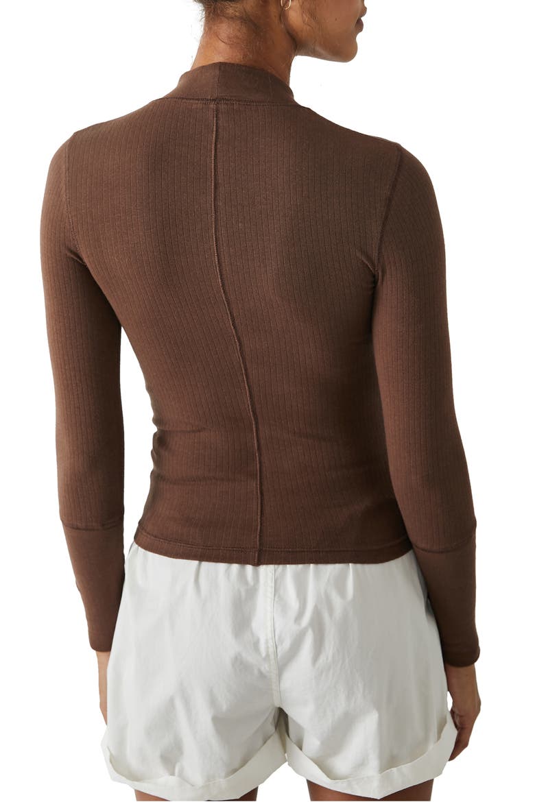 The Rickie Mock Neck Long Sleeve Top, Alternate, color, CHOCOLATE LAVA