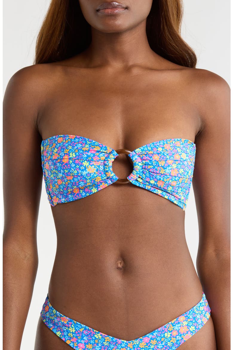 Strapless Bandeau Bikini Top, Main, color, ELECTRIC BLOOM