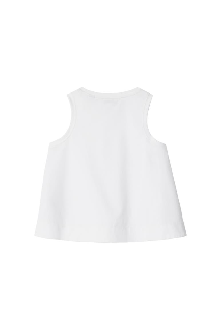 Check Trim Cotton Top, Alternate, color, White