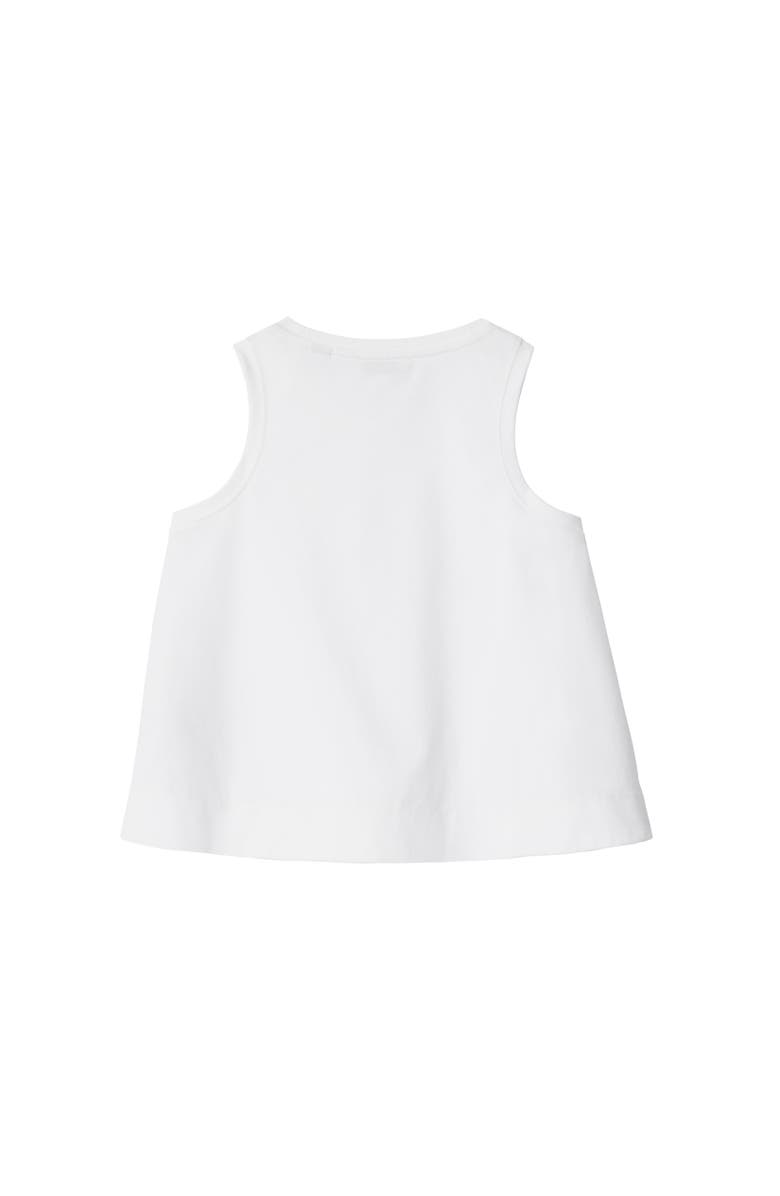 Burberry Check Trim Cotton Top, Alternate, color, White