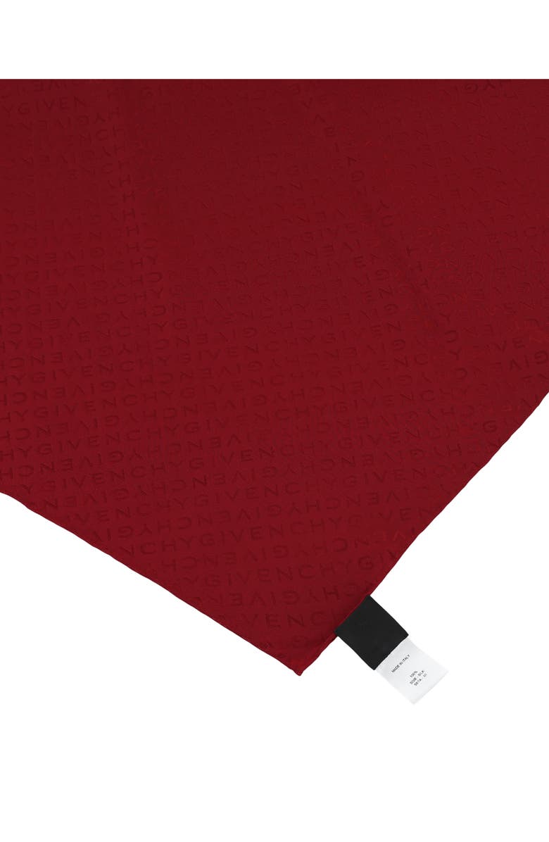Givenchy Diagonal Logo Silk Oblong Evening Scarf, Alternate, color, Burgundy