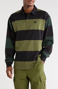 Vans Two-Tone Ward Stripe Long Sleeve Rugby Polo