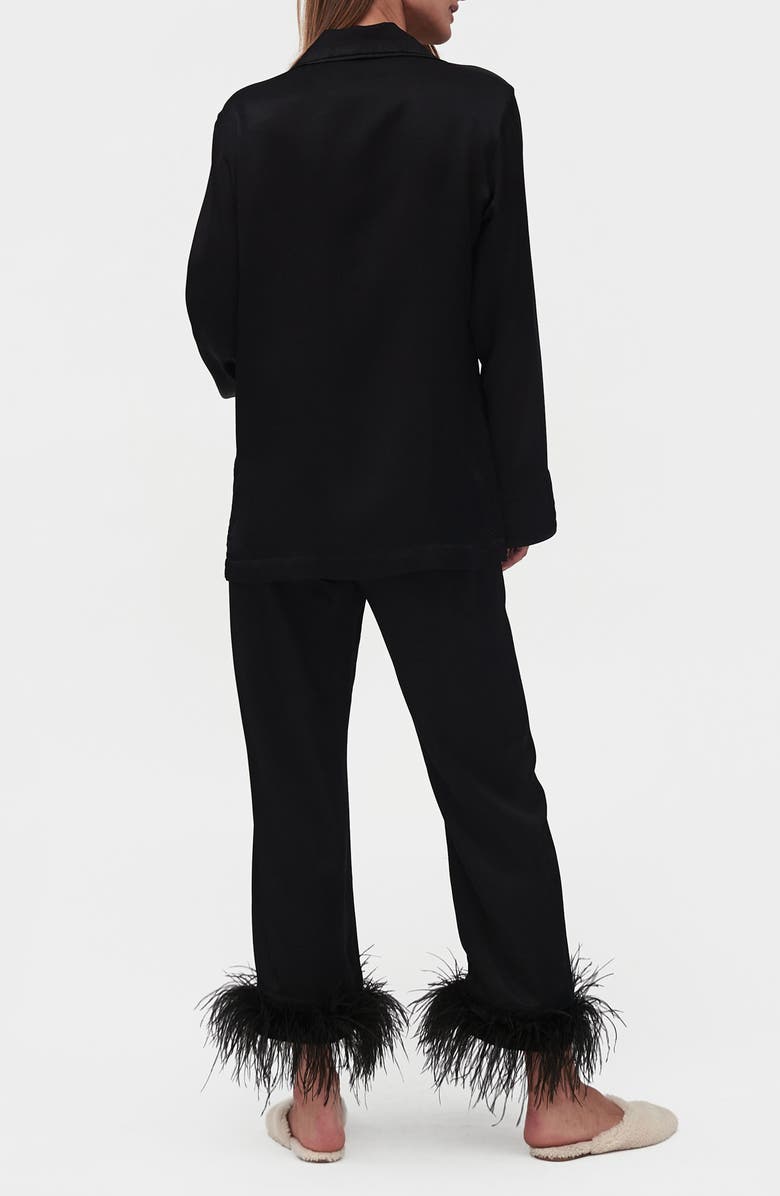 Sleeper Party Pajamas with Detachable Ostrich Feather Trim, Alternate, color, 