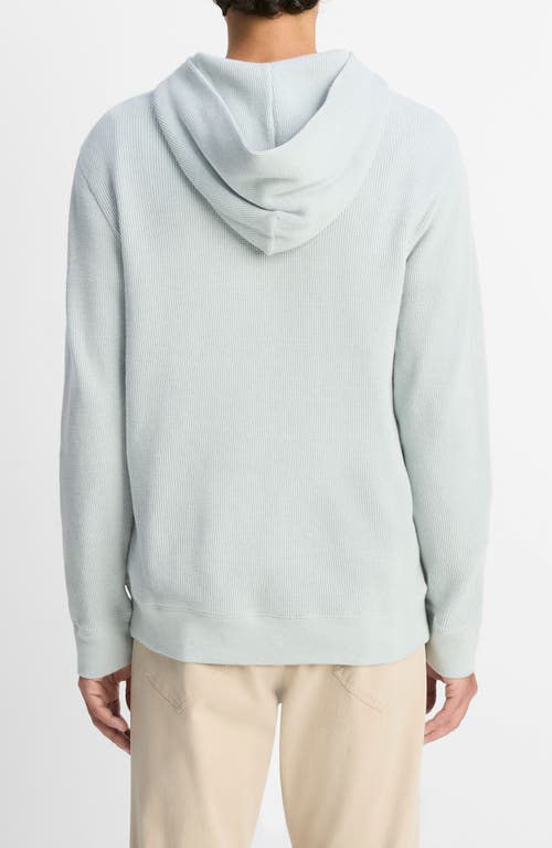 Vince Mouline Thermal Pima Cotton Hoodie In Blue