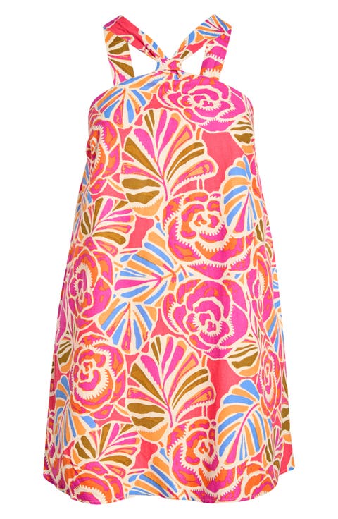 Ronan Floral Amory Halter Minidress (Plus)