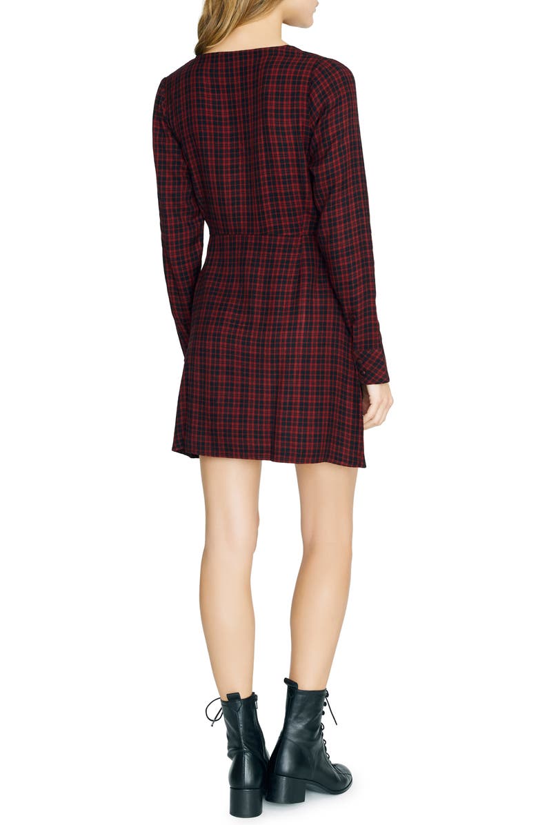 Sanctuary Sancturay Upbeat Plaid Long Sleeve Wrap Dress, Alternate, color,