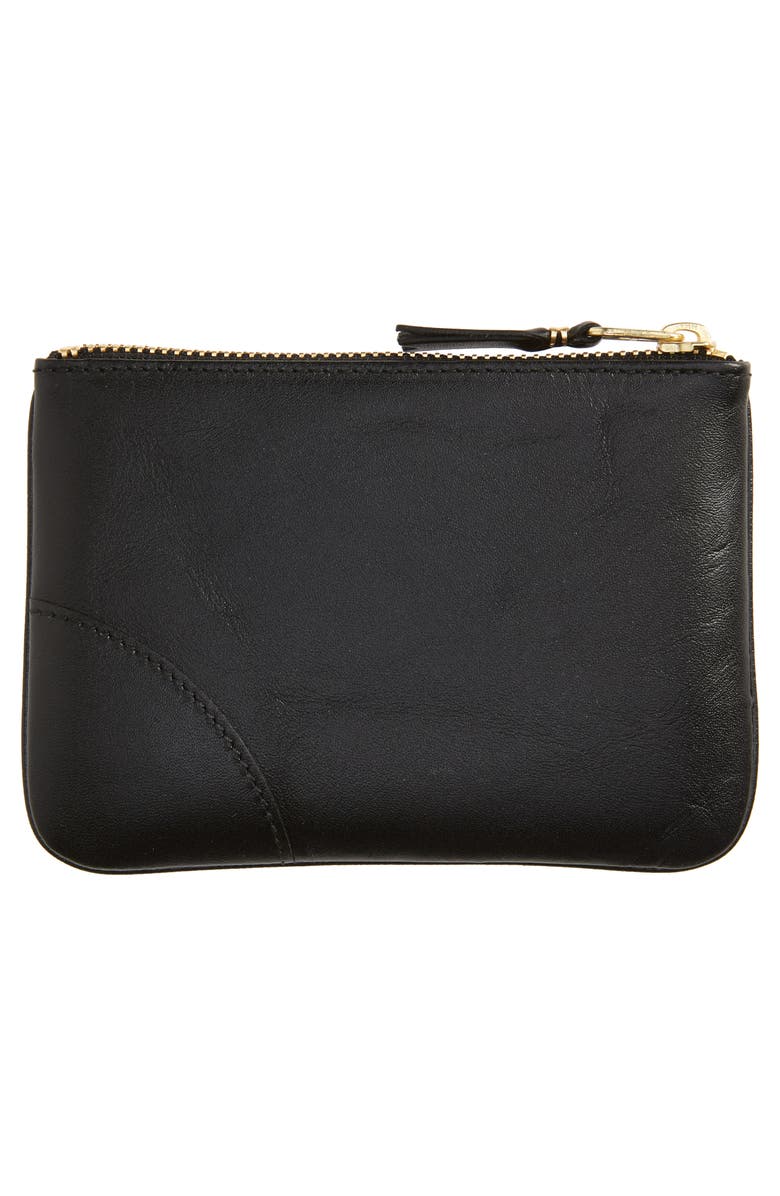 Comme des Garçons Wallets Small Classic Leather Zip-Up Pouch, Alternate, color, Black