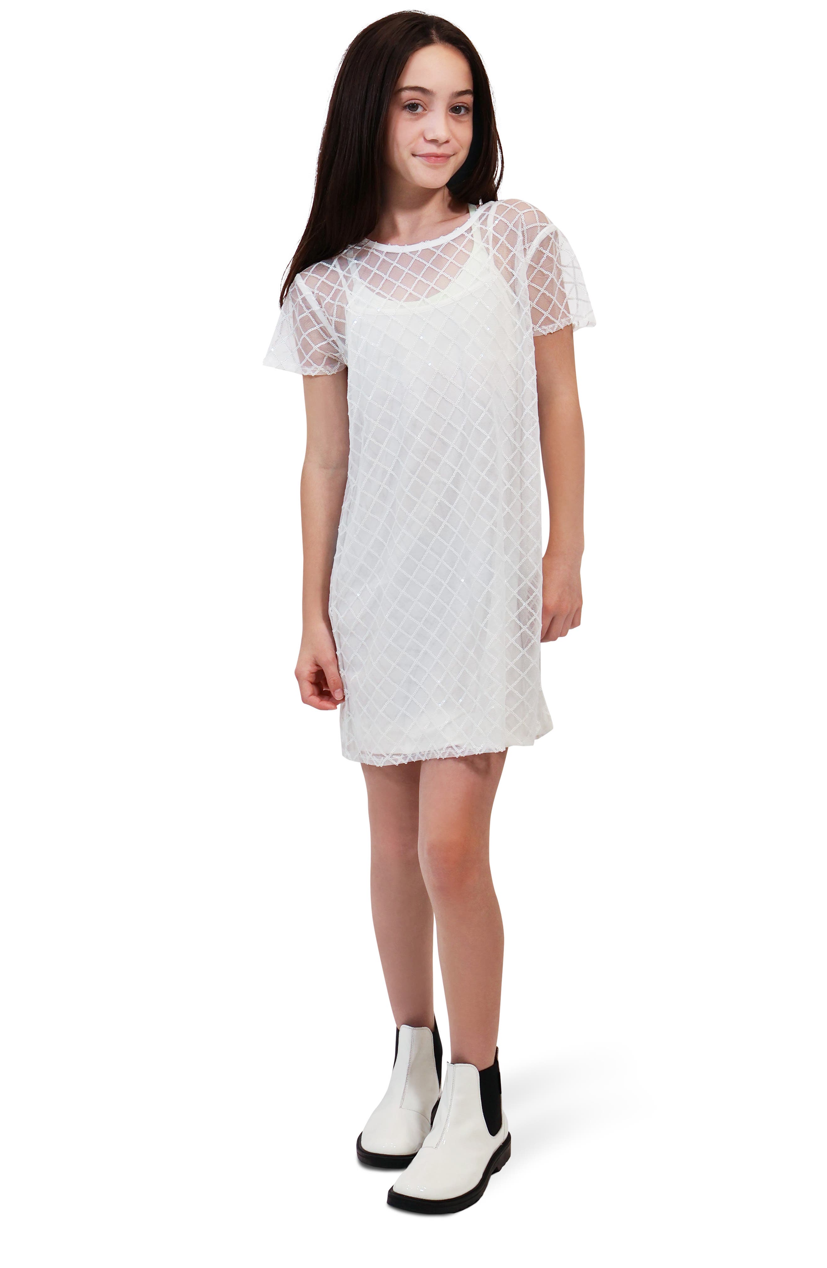 Truce Kids' Sequin Mesh Dress (Women) | Nordstromrack