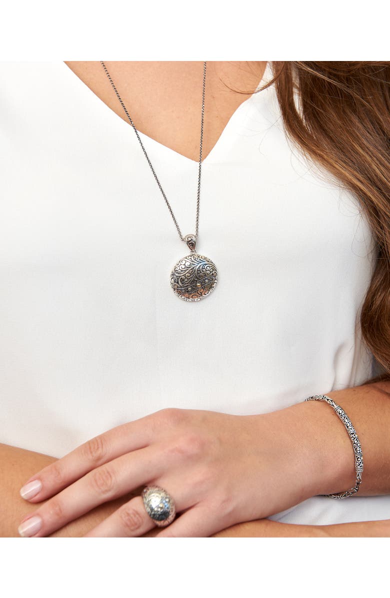 DEVATA Bali Filigree with Borobudur Chain Bracelet in Sterling Silver and 18K Gold, Alternate, color, Silver, Gold