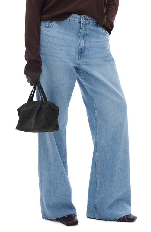 Mango Danila Wide Leg Jeans In Medium Blue