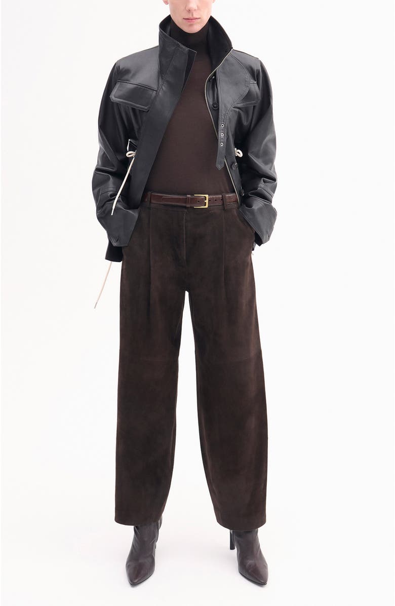 CO Military Jacket in Leather, Main, color, 