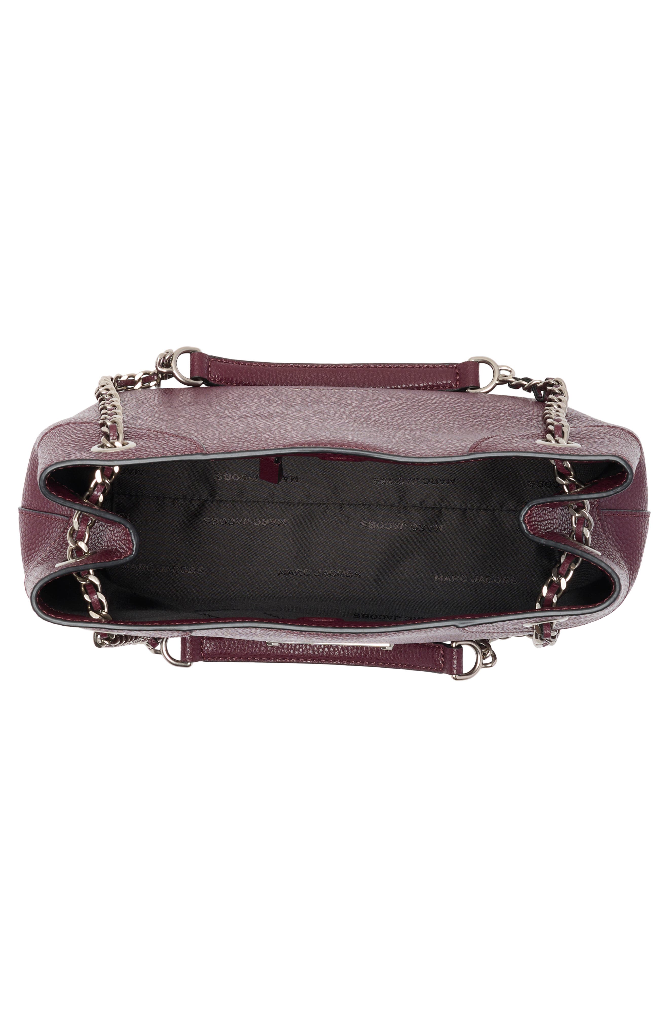 Small Leather Tote, Alternate, color, DARK PLUM