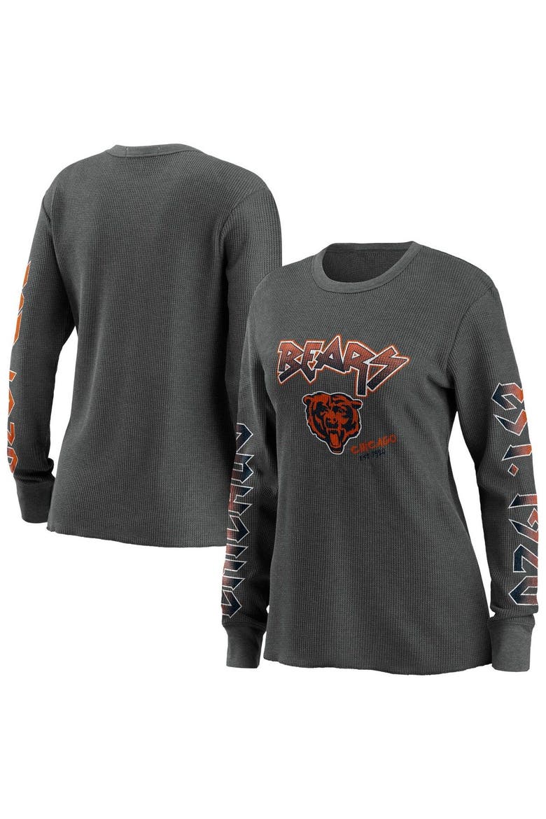 Women's WEAR by Erin Andrews Gray Chicago Bears Long Sleeve Thermal T-Shirt, Main, color, Gray